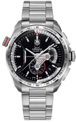 TAG Heuer Grand Carrera Calibre 36RS Caliper Chronograph Stainless Steel / Black / Bracelet